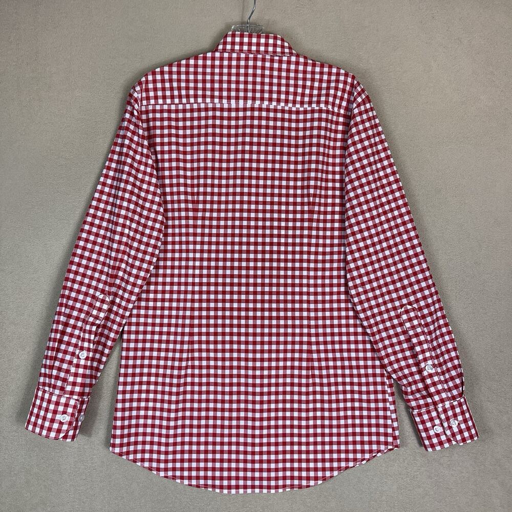 Mizzen+Main Shirt Mens S Red‎ Checkered Trim Fit Long Sleeve Stretch Button Up - Picture 10 of 11